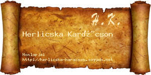 Herlicska Karácson névjegykártya
